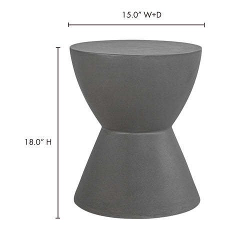 Hourglass Dark Grey Outdoor Stool - Ornate Home