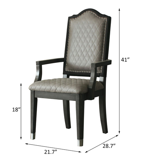 House Beatrice Arm Chair in Charcoal (Set of 2) 68813 - Ornate Home