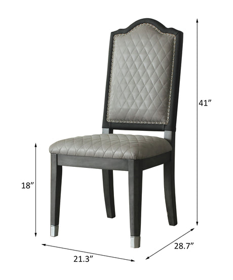 House Beatrice Side Chair in Charcoal (Set of 2) 68812 - Ornate Home