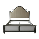 House Beatrice Two Tone Beige/Charcoal/Light Gray Queen Bed - Ornate Home