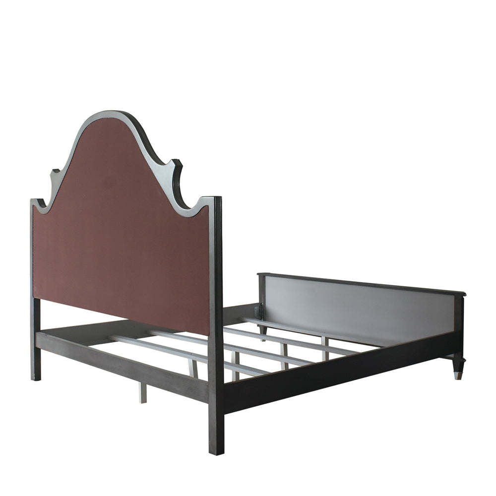 House Beatrice Two Tone Beige/Charcoal/Light Gray Queen Bed - Ornate Home