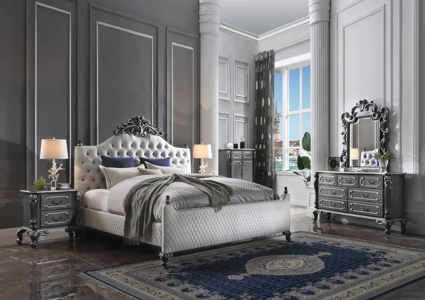 House Delphine Mirror in Charcoal - Ornate Home