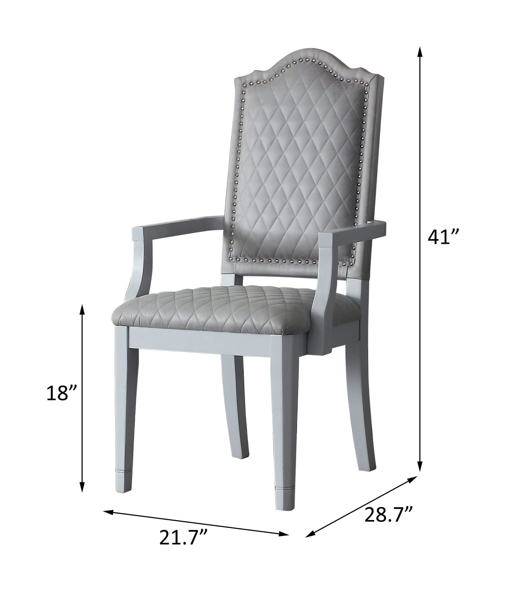 House Marchese Arm Chair in Pearl Gray (Set of 2) 68863 - Ornate Home