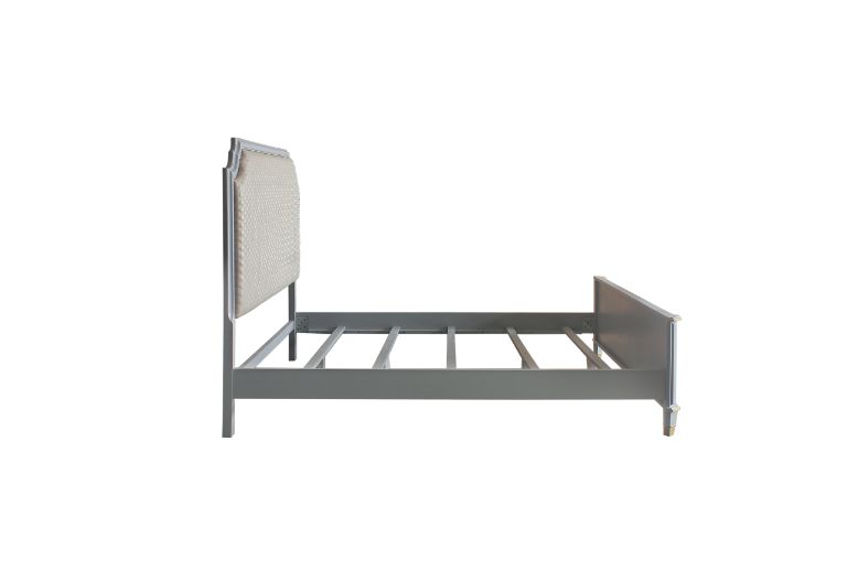 House Marchese Two Tone Beige/Pearl Gray Queen Bed - Ornate Home