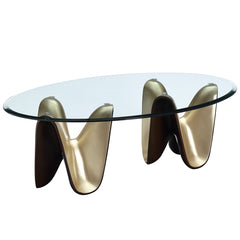 Houston Brushed Gold Cocktail Table - Ornate Home
