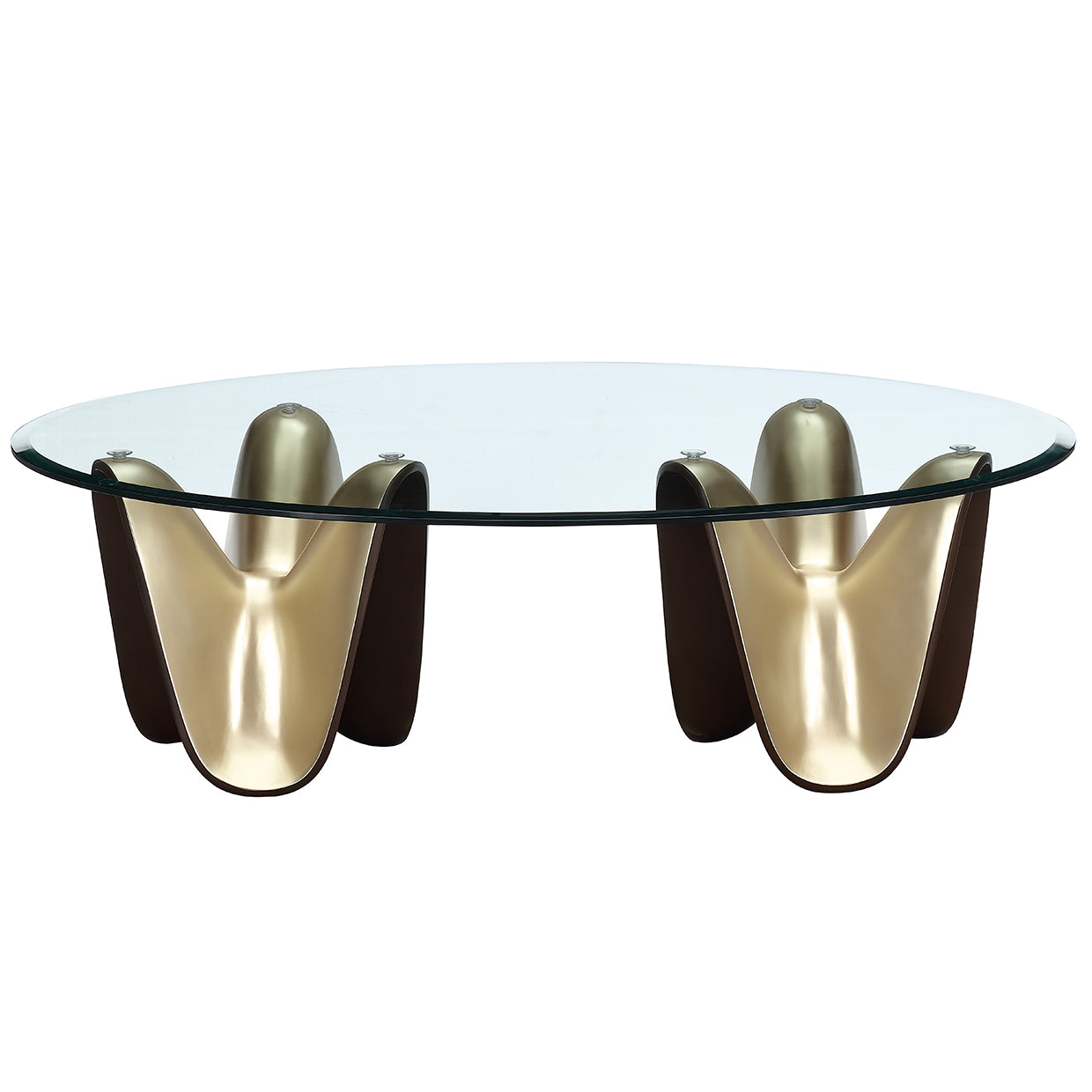 Houston Brushed Gold Cocktail Table - Ornate Home