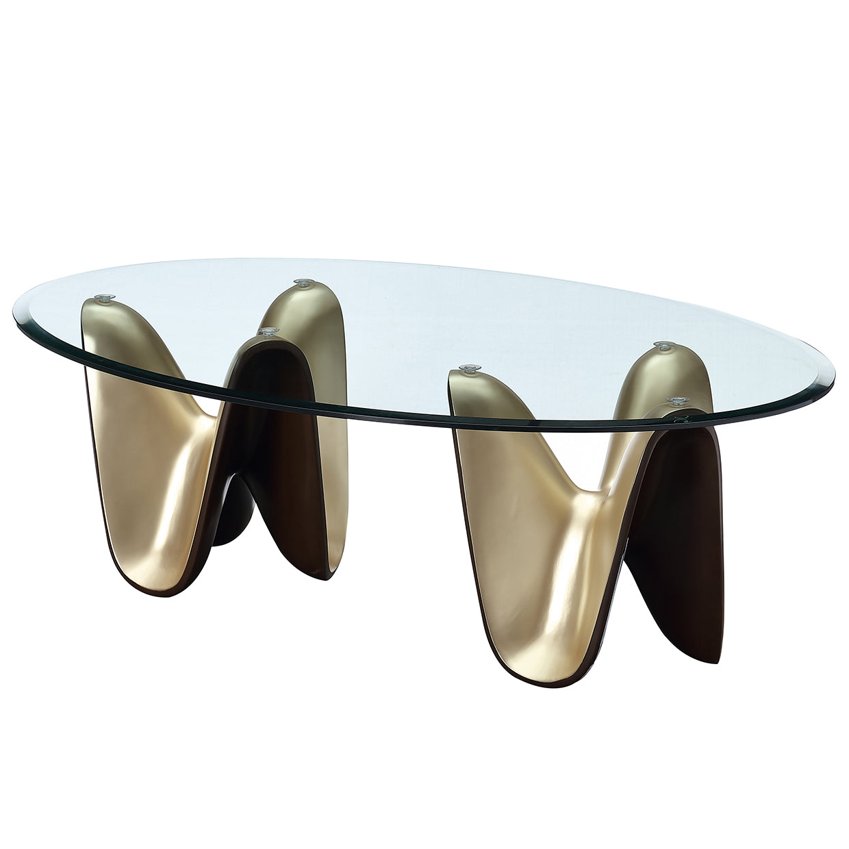 Houston Brushed Gold Cocktail Table - Ornate Home