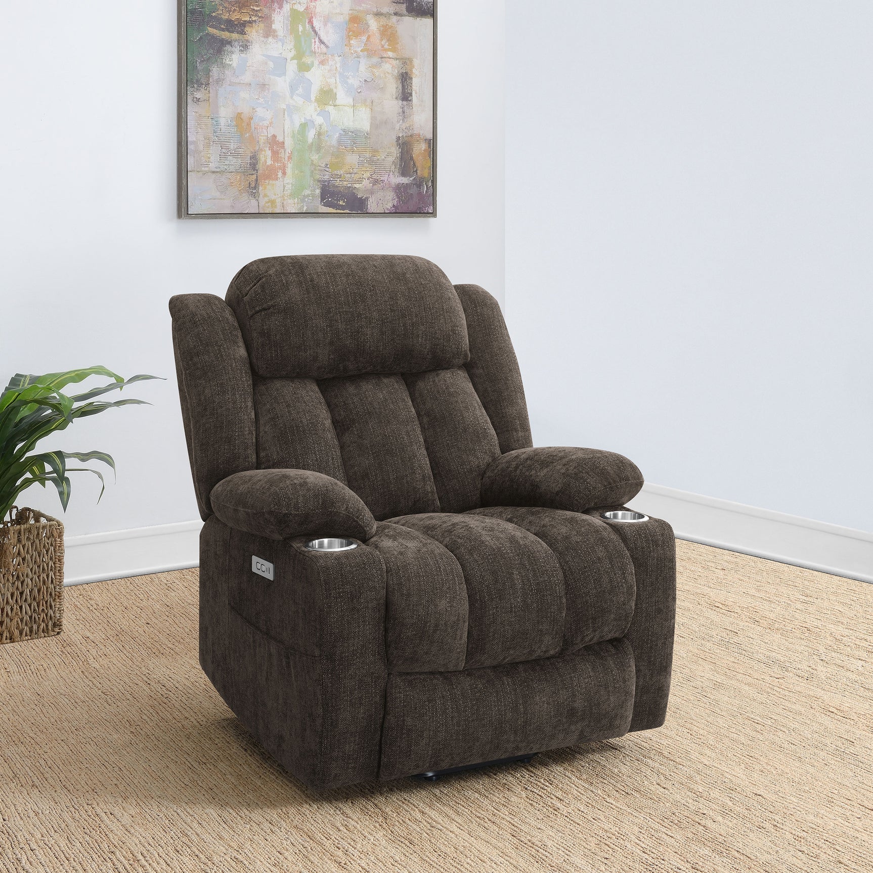 Houston Dark Brown Power Lift Recliner - Ornate Home