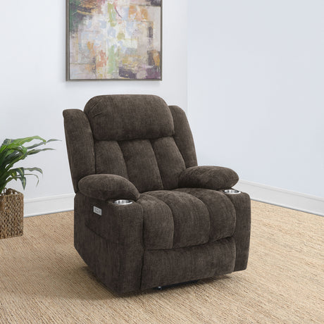 Houston Dark Brown Power Lift Recliner - Ornate Home