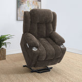 Houston Dark Brown Power Lift Recliner - Ornate Home
