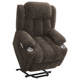 Houston Dark Brown Power Lift Recliner - Ornate Home