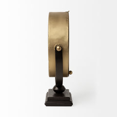 Houston Gold Metal Half Moon Base Table Clock - Ornate Home