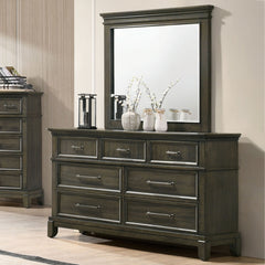 Houston Gray 5 Pc. Queen Bedroom Set w/ 2NS - Ornate Home