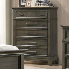 Houston Gray 5 Pc. Queen Bedroom Set w/ Chest - Ornate Home