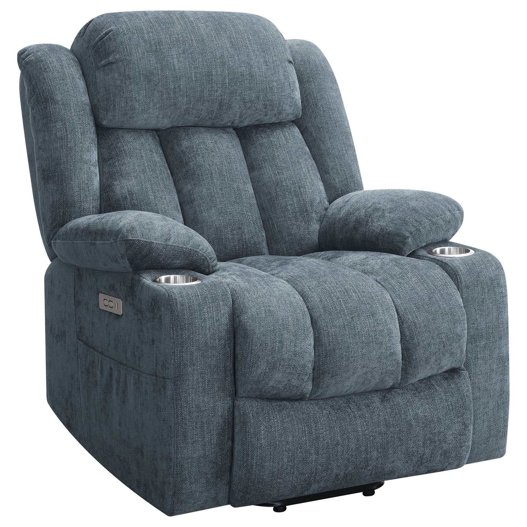 Houston Slate Blue Power Lift Recliner - Ornate Home