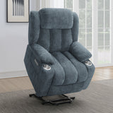 Houston Slate Blue Power Lift Recliner - Ornate Home