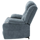 Houston Slate Blue Power Lift Recliner - Ornate Home