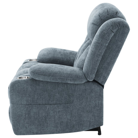 Houston Slate Blue Power Lift Recliner - Ornate Home
