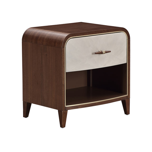 Houston Walnut 1-Drawer Nightstand - Ornate Home