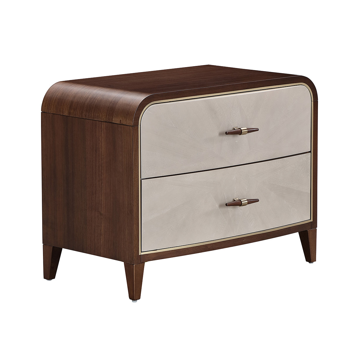 Houston Walnut 2-Drawer Nightstand - Ornate Home