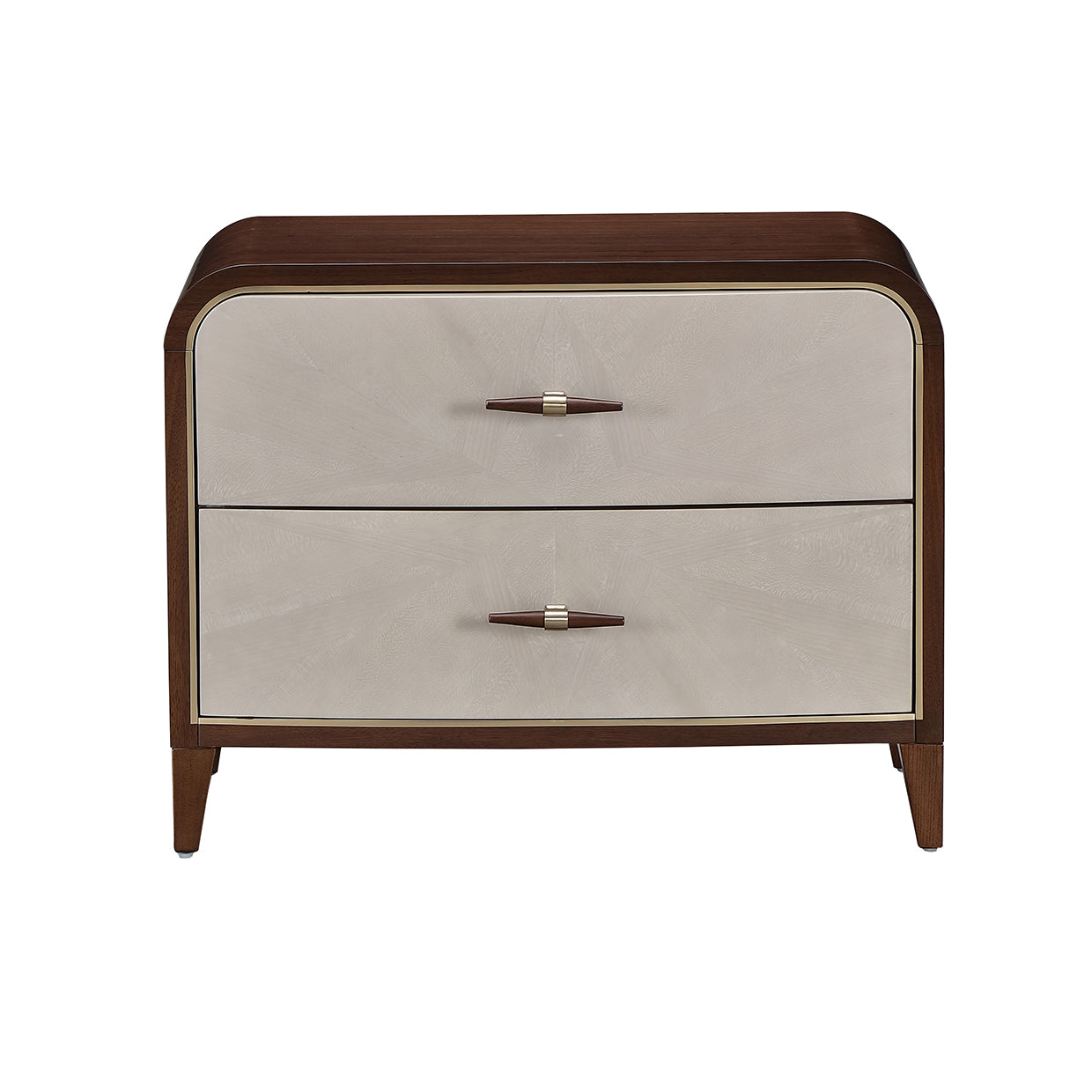 Houston Walnut 2-Drawer Nightstand - Ornate Home