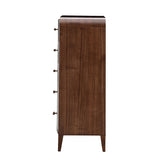 Houston Walnut 5-Drawer Chest - Ornate Home