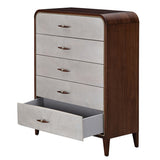 Houston Walnut 5-Drawer Chest - Ornate Home
