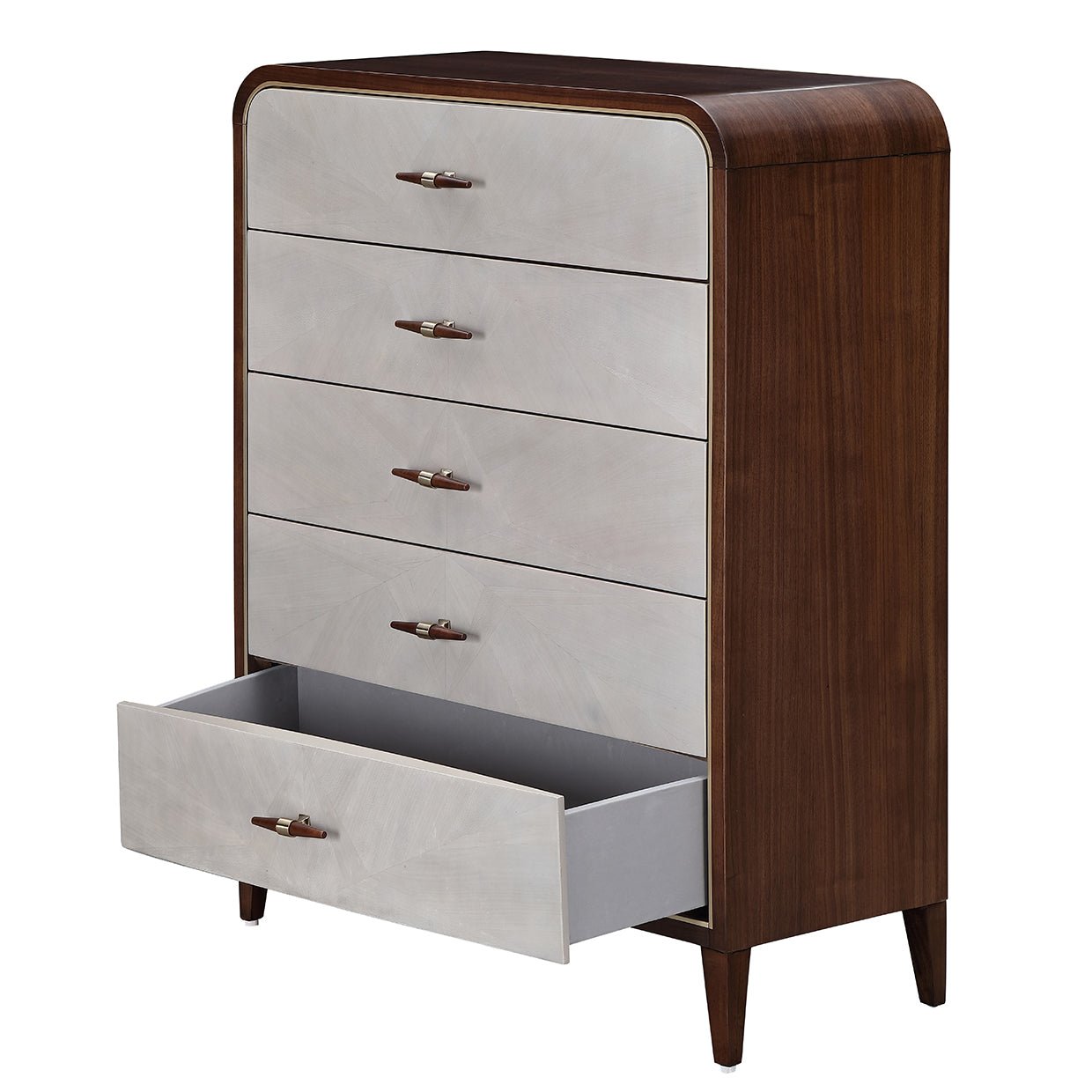 Houston Walnut 5-Drawer Chest - Ornate Home