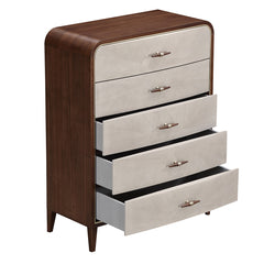 Houston Walnut 5-Drawer Chest - Ornate Home