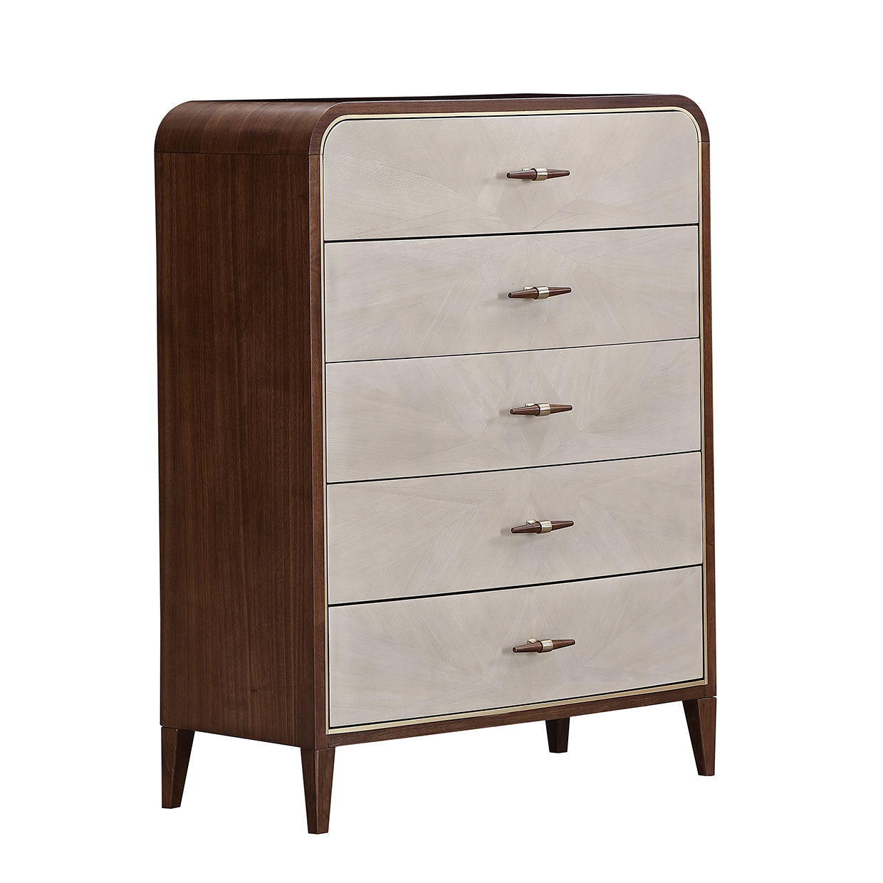 Houston Walnut 5-Drawer Chest - Ornate Home