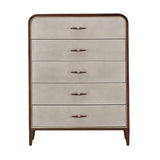 Houston Walnut 5-Drawer Chest - Ornate Home