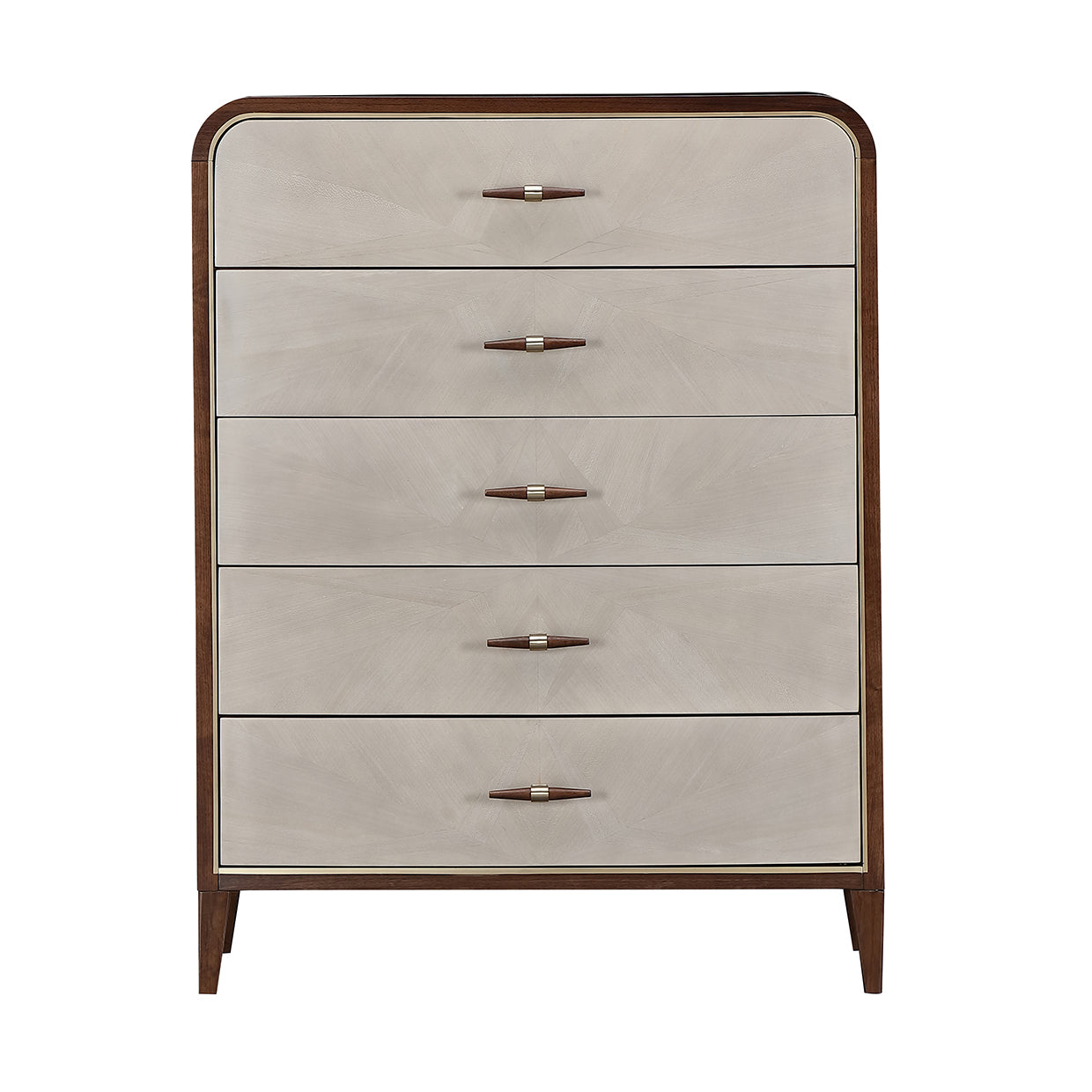 Houston Walnut 5-Drawer Chest - Ornate Home