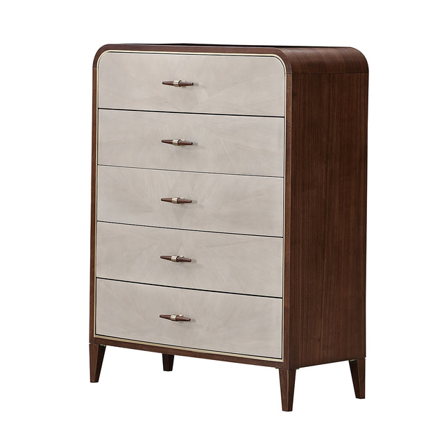 Houston Walnut 5-Drawer Chest - Ornate Home