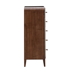 Houston Walnut 5-Drawer Chest - Ornate Home