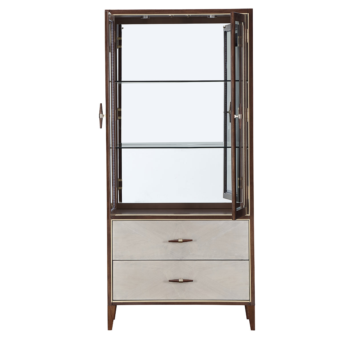 Houston Walnut Display Cabinet - Ornate Home