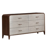 Houston Walnut Dresser with Mirror - Ornate Home