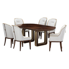 Houston Walnut Oval Dining Table - Ornate Home