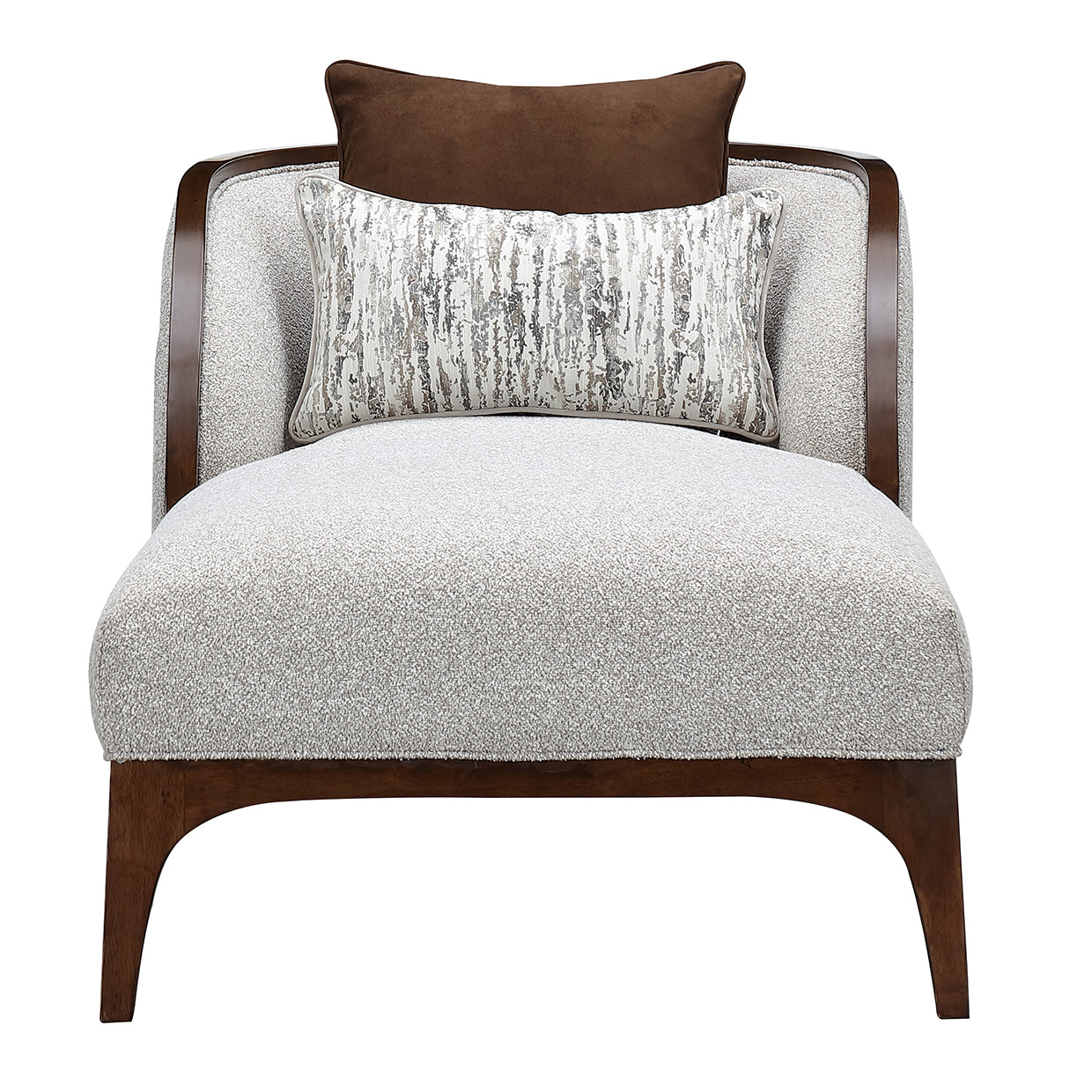Houston Walnut/Pebble Chaise - Ornate Home