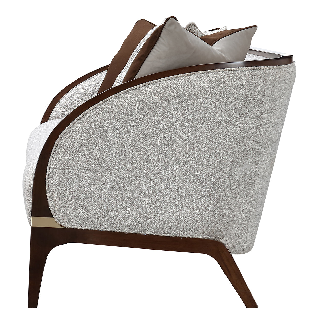 Houston Walnut/Pebble Sofa - Ornate Home