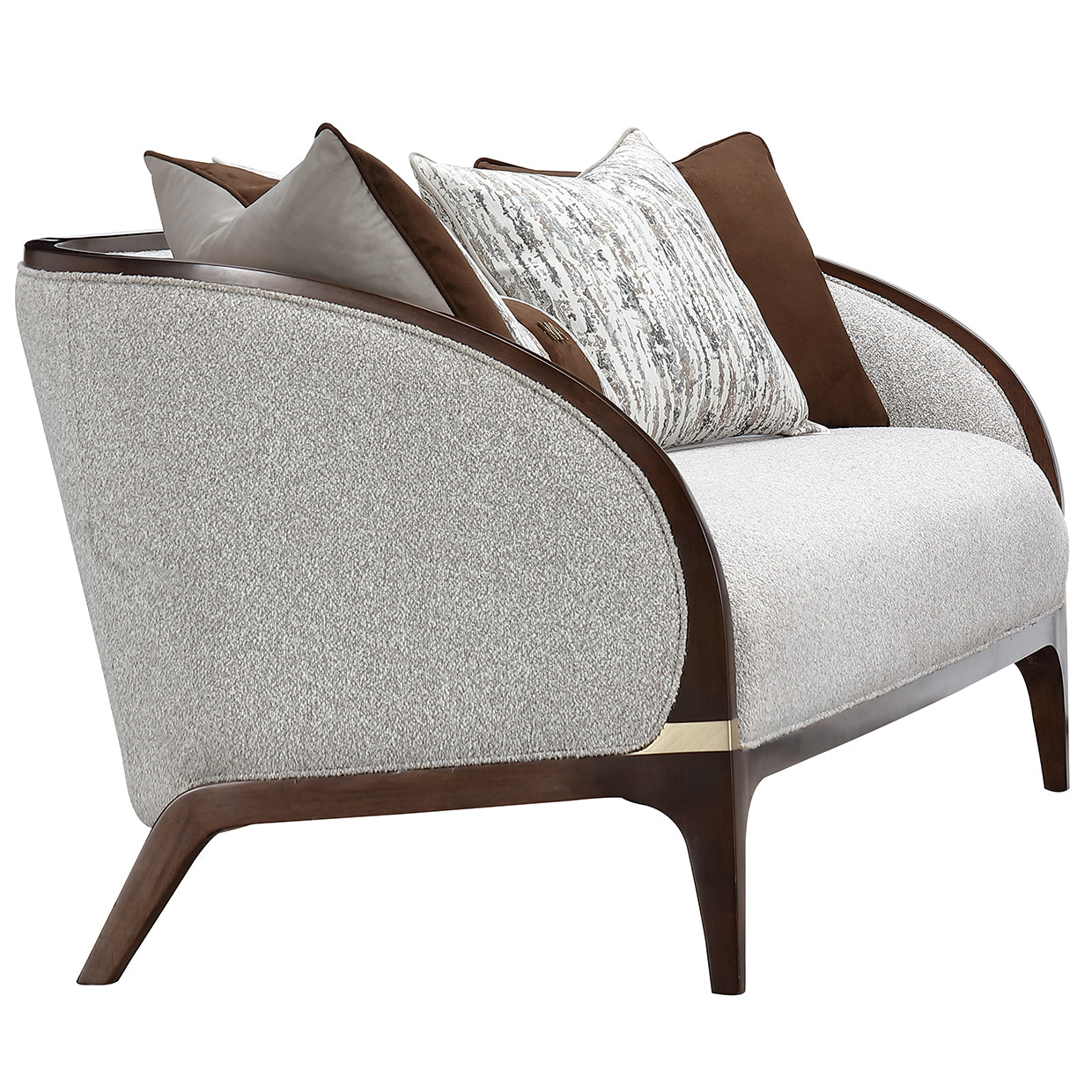 Houston Walnut/Pebble Sofa - Ornate Home