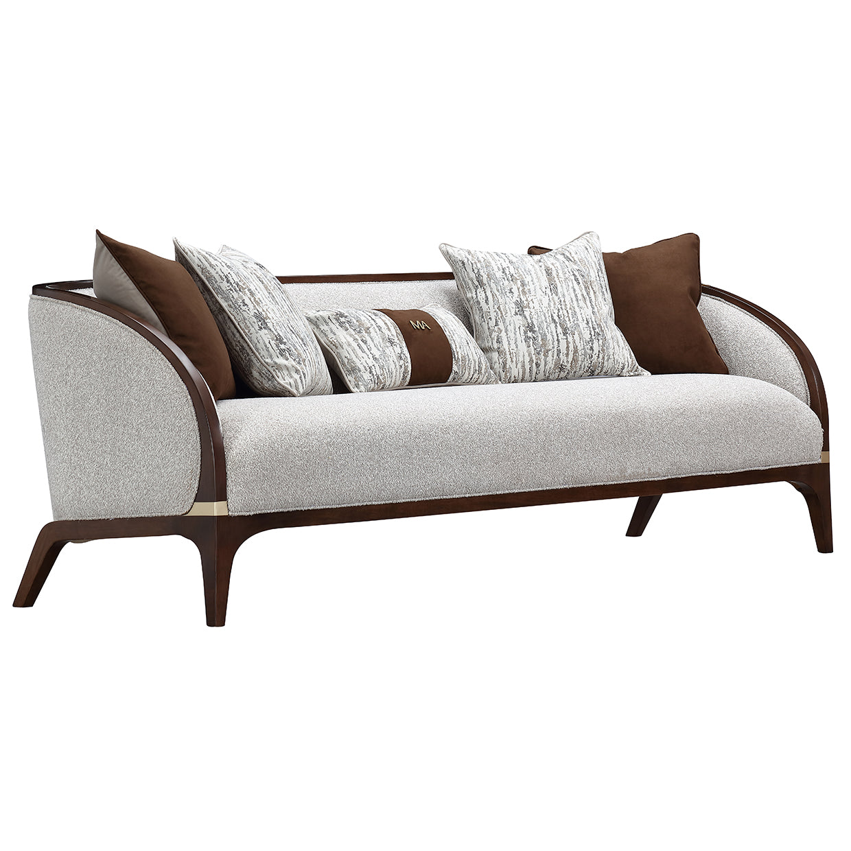 Houston Walnut/Pebble Sofa - Ornate Home