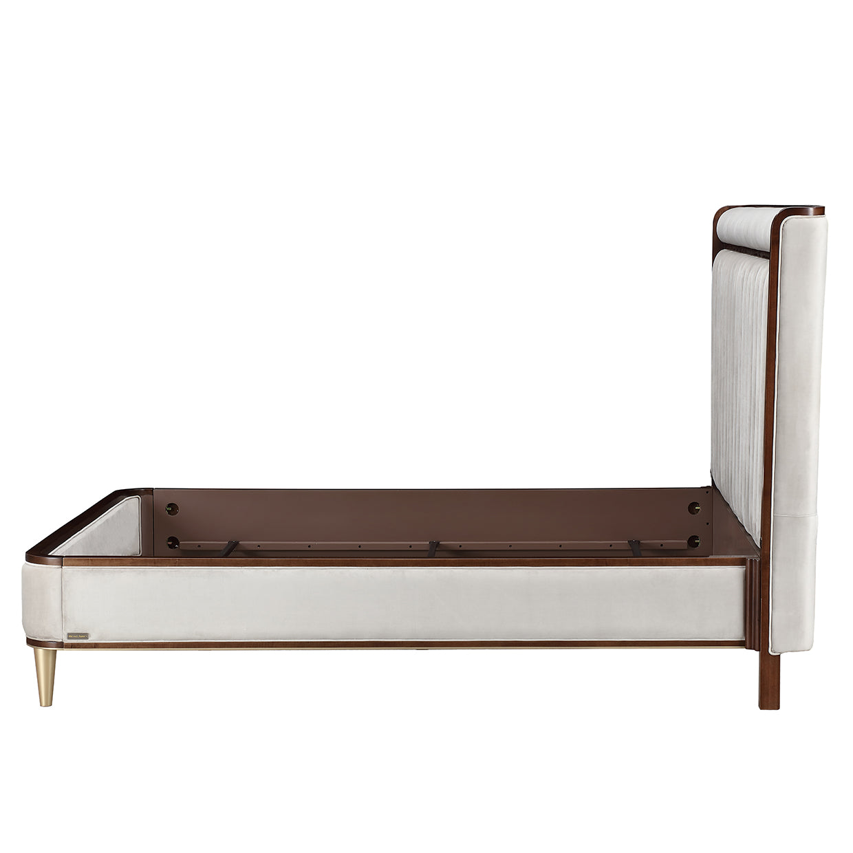 Houston Walnut/Porcini Eastern King Channel Tufted Panel Bed - Ornate Home