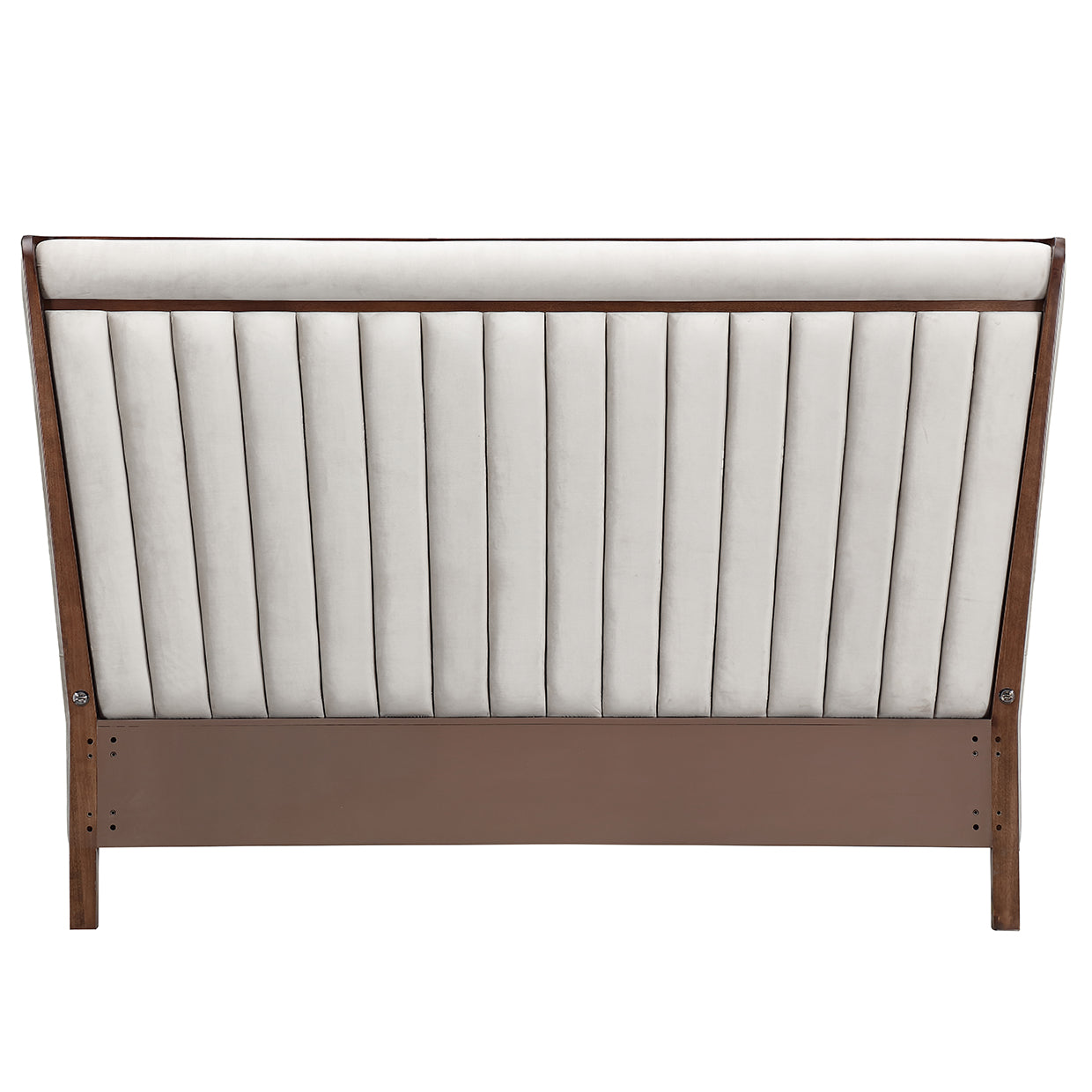 Houston Walnut/Porcini Eastern King Channel Tufted Panel Bed - Ornate Home