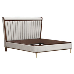 Houston Walnut/Porcini Eastern King Channel Tufted Panel Bed - Ornate Home