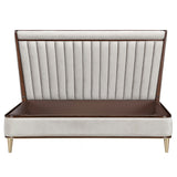 Houston Walnut/Porcini Eastern King Channel Tufted Panel Bed - Ornate Home