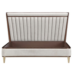 Houston Walnut/Porcini Eastern King Channel Tufted Panel Bed - Ornate Home