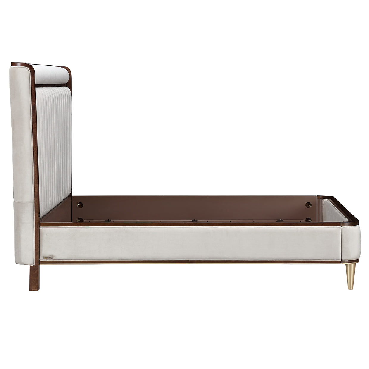 Houston Walnut/Porcini Eastern King Channel Tufted Panel Bed - Ornate Home