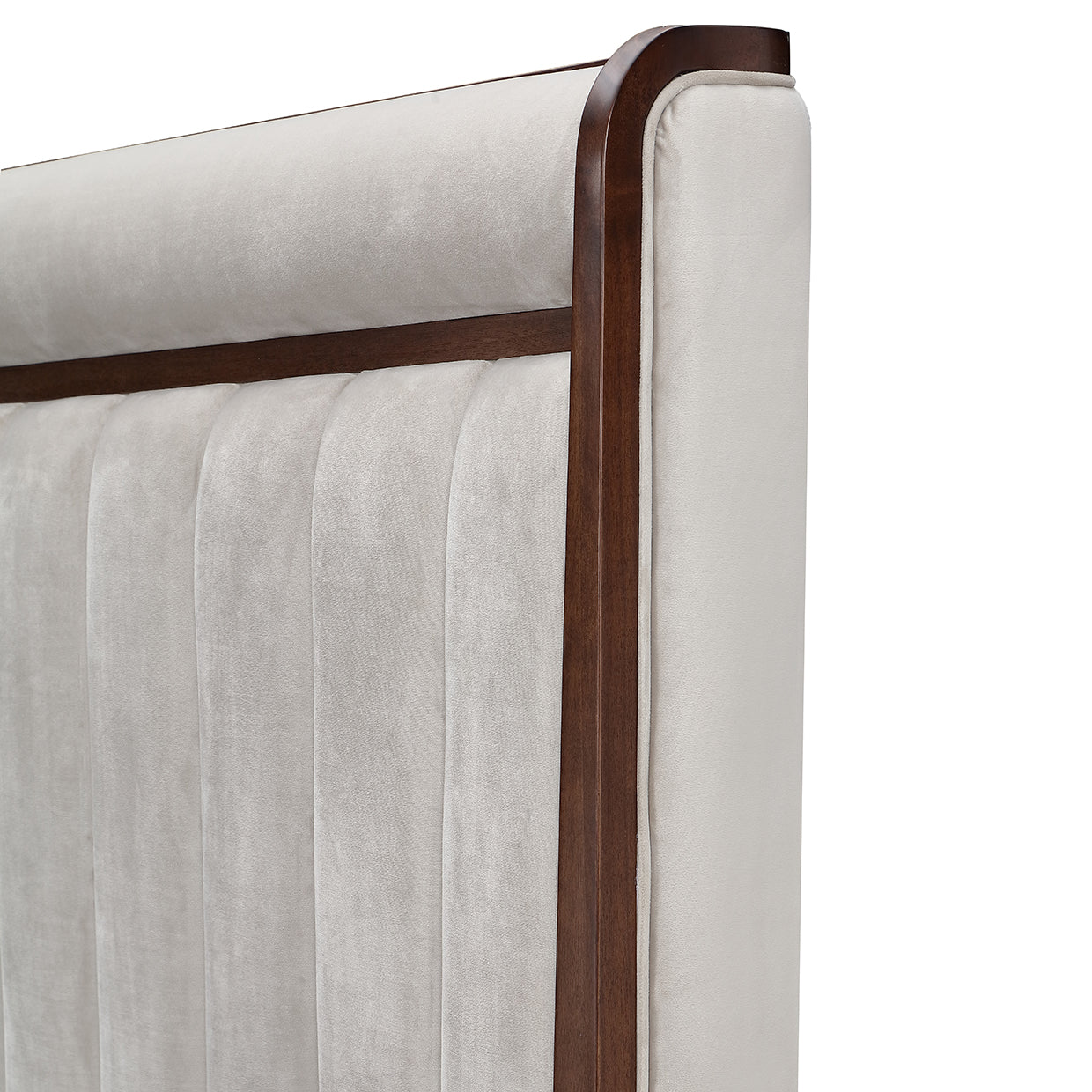 Houston Walnut/Porcini Eastern King Channel Tufted Panel Bed - Ornate Home