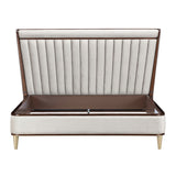 Houston Walnut/Porcini Queen Channel Tufted Panel Bed