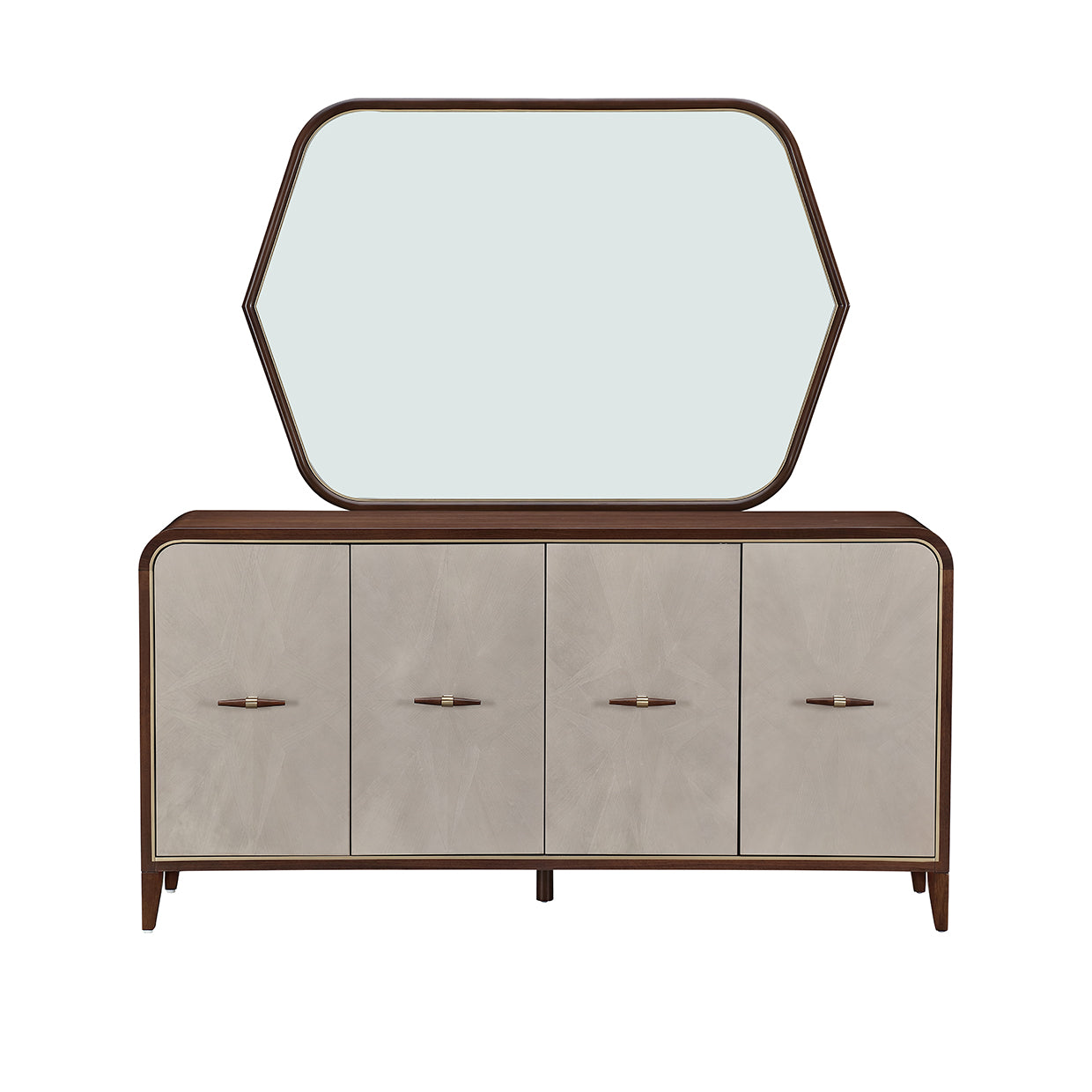 Houston Walnut Sideboard with Mirror - Ornate Home
